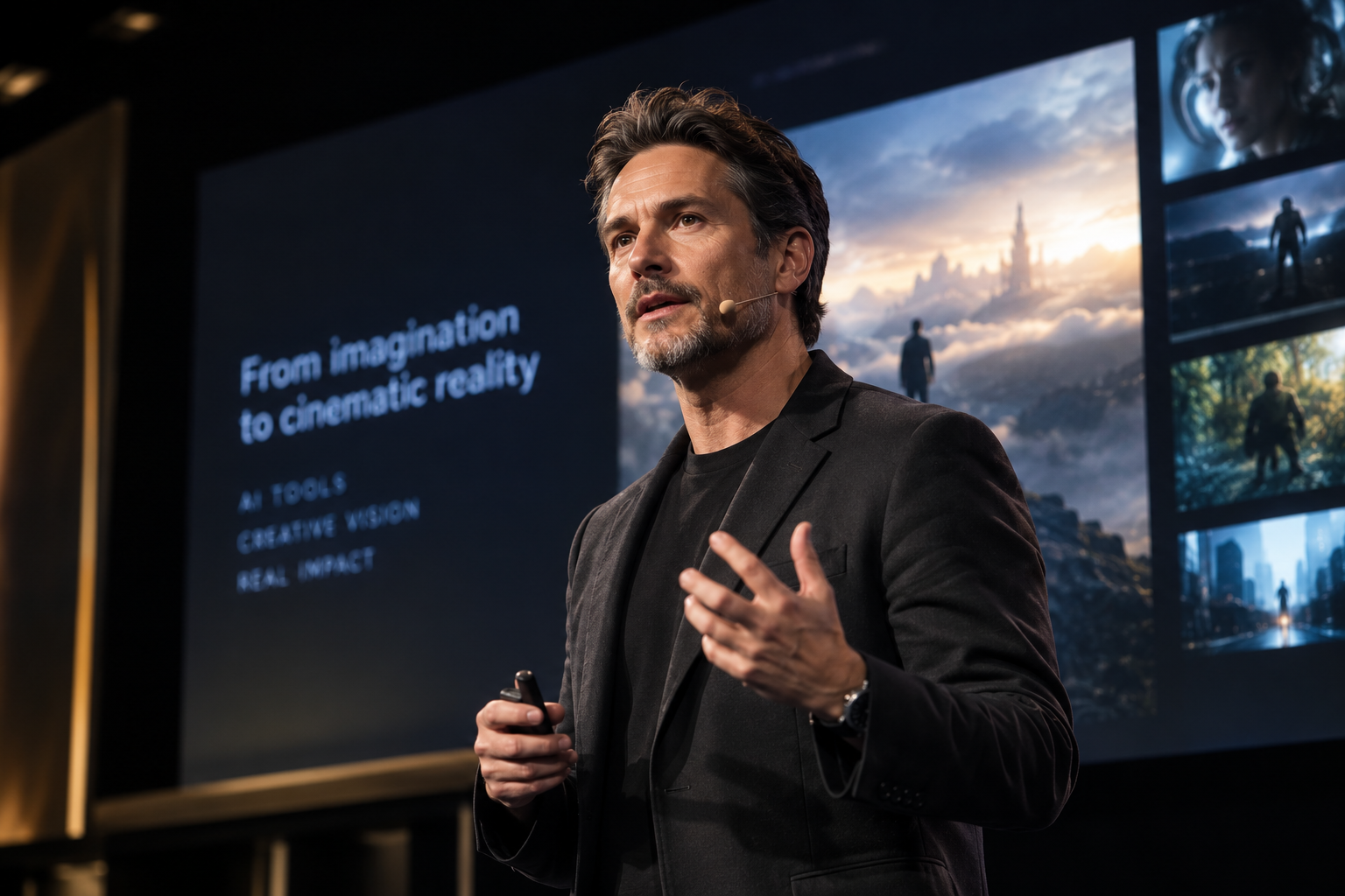 Speaker presenting pricing and packaging strategies for sustainable creative growth