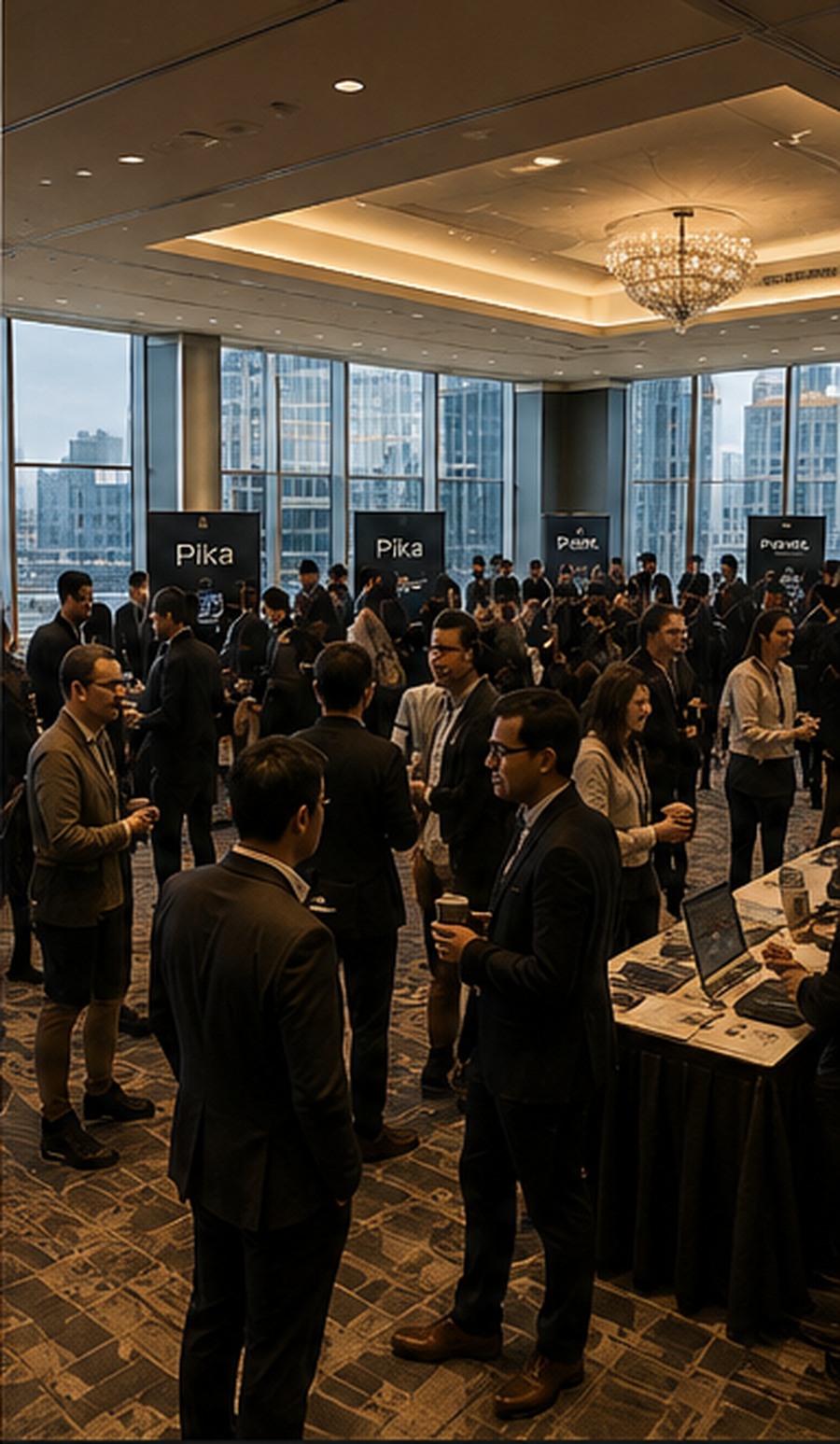 Industry professionals networking at the partner exhibition